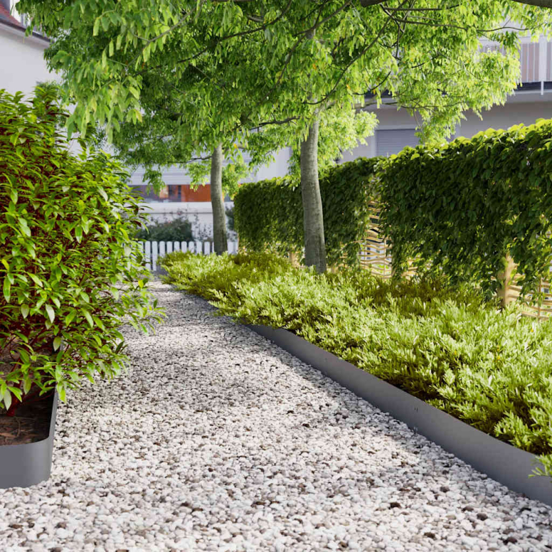 Rasenkanten 10 Stk. Anthrazit 15x103 cm Kaltgewalzter Stahl