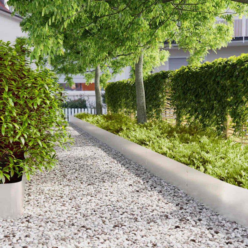 Rasenkanten 10 Stk. 25x103 cm Edelstahl