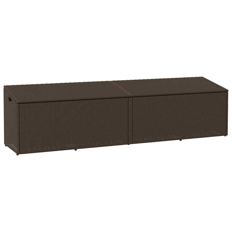 Garten-Auflagenbox Braun 220x50x58 cm Poly Rattan