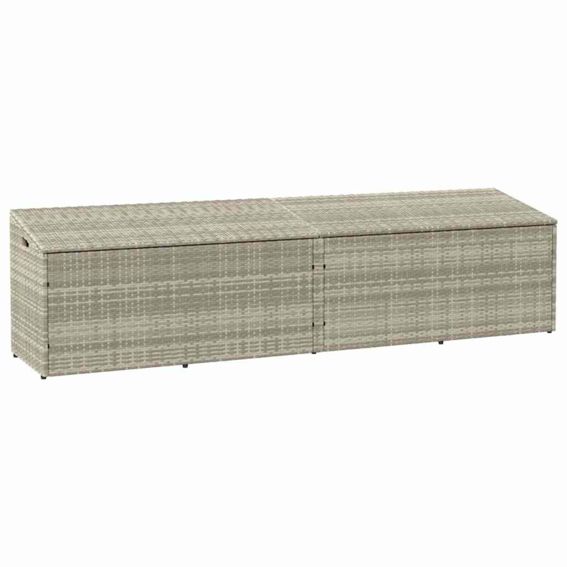 Garten-Auflagenbox Hellgrau 220x50x58 cm Poly Rattan