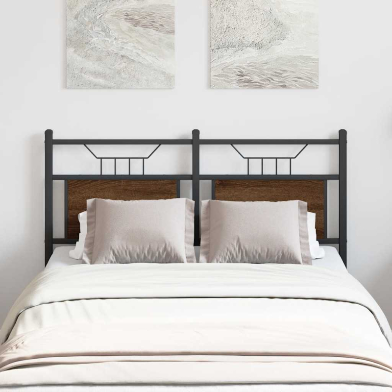 Kopfteil Braun Eichen-Optik 120 cm Holzwerkstoff und Stahl