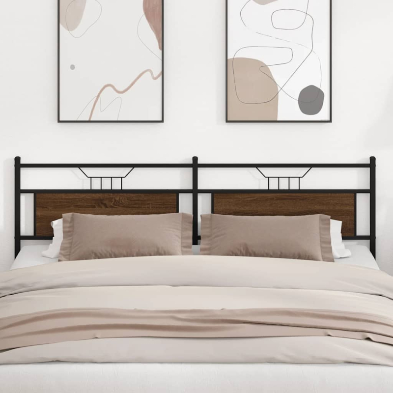 Kopfteil Braun Eichen-Optik 193 cm Holzwerkstoff und Stahl