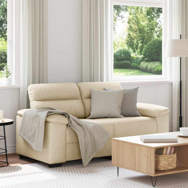 2-Sitzer-Sofa Creme 120 cm Stoff