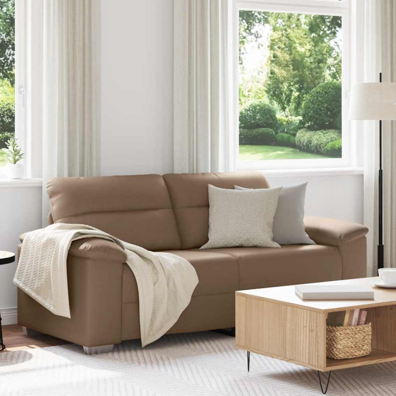 2-Sitzer-Sofa Cappuccino-Braun 140 cm Kunstleder