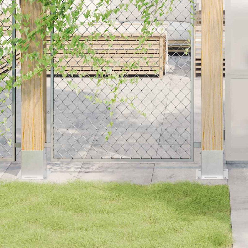 Pfostenträger Quadratisch 4Stk. Silber 121x121mm Stahl Verzinkt