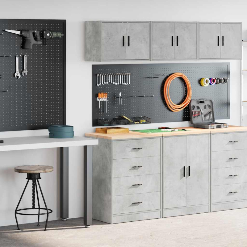 Garagenschränke 2 Stk. Betongrau Holzwerkstoff