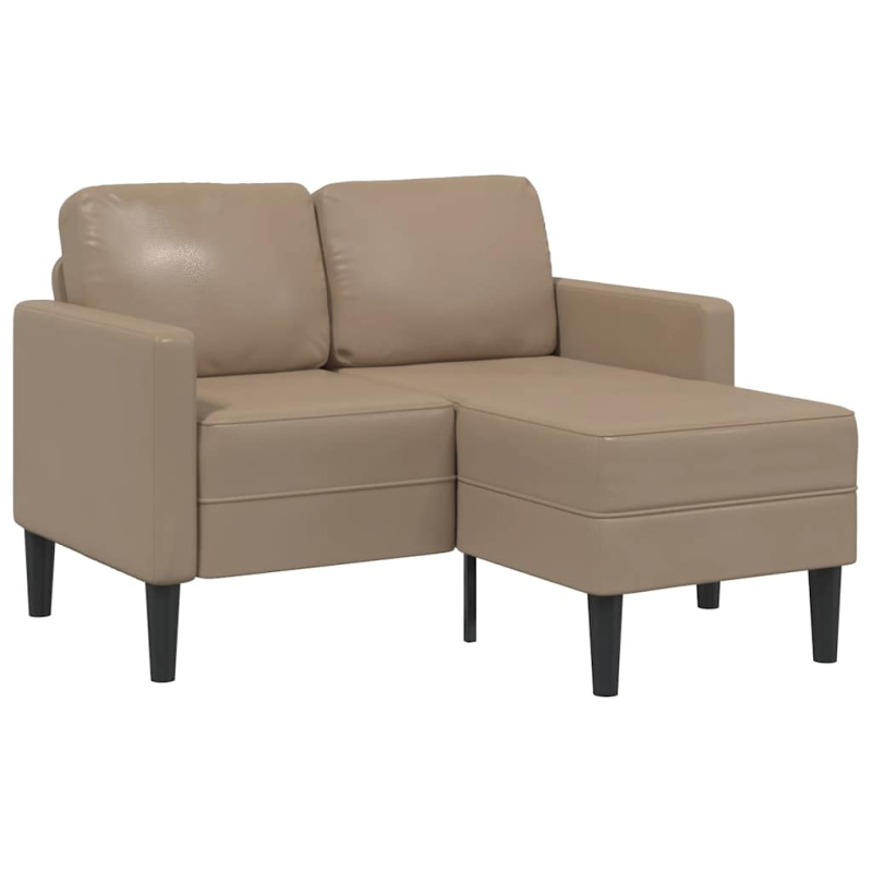 2-Sitzer-Sofa mit Chaiselongue L-Form Cappuccino-Braun 125 cm