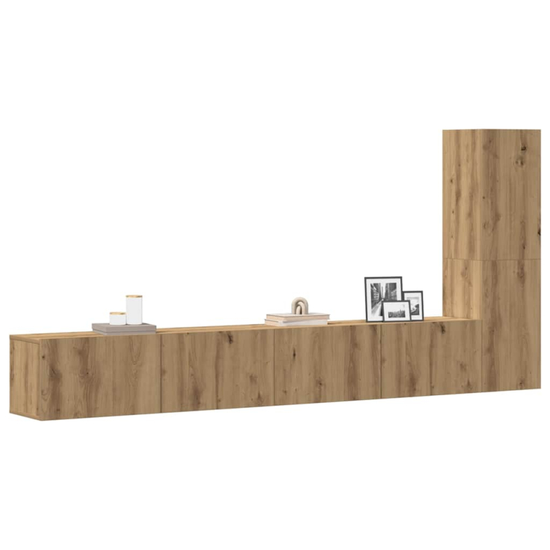 3-tlg. TV-Schrank-Set Wandmontage Artisan-Eiche Holzwerkstoff