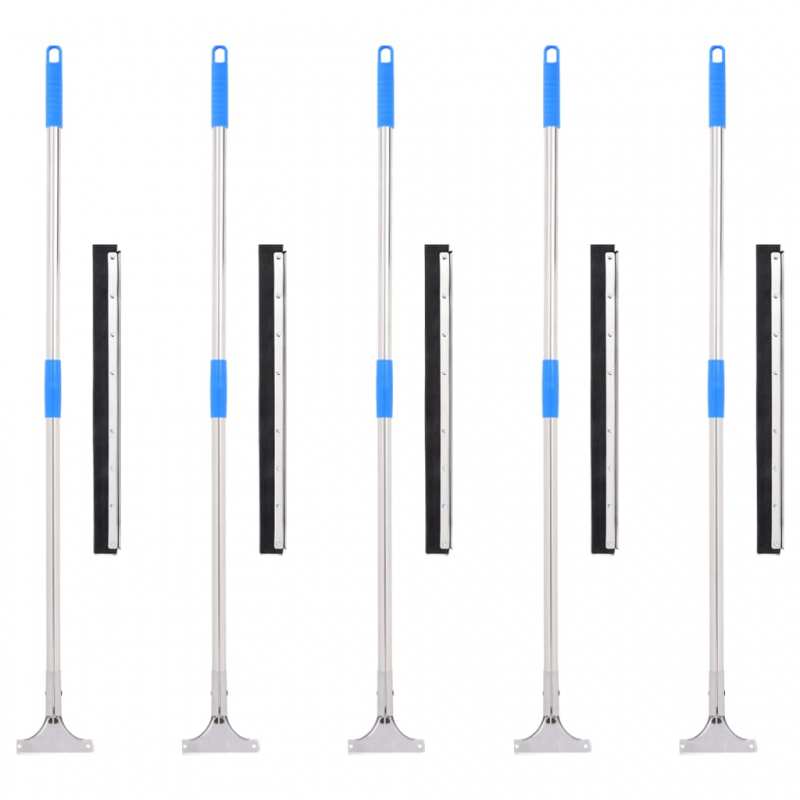Wasserschieber mit Stielen 5 Stk. 55x119,5 cm Stahl und Gummi