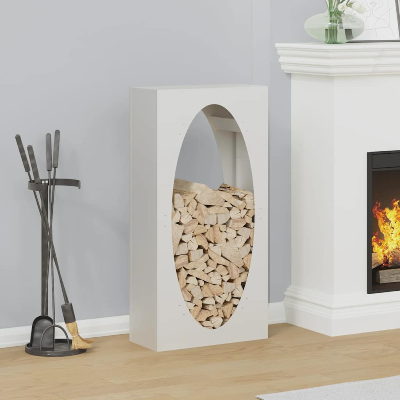 Brennholzregal Weiß 50x23x100 cm Kaltgewalzter Stahl