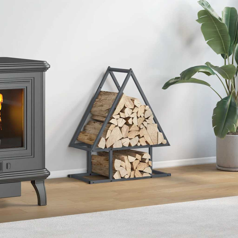 Brennholzregal Anthrazit 50x25x60 cm Kaltgewalzter Stahl