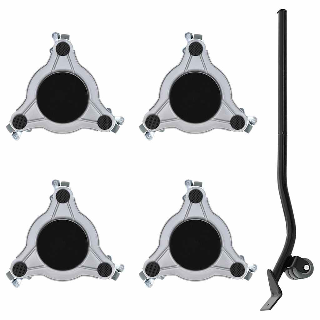 Möbelrollen 4 Stk. mit Heber 19x17,5x6 cm Stahl 1000 kg