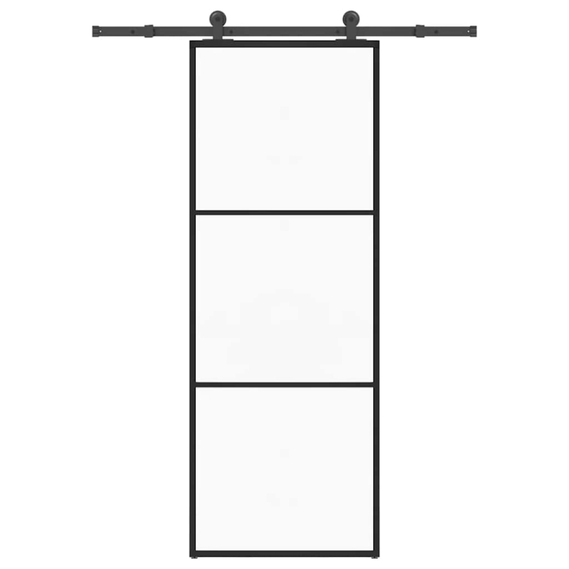 Schiebetür mit Beschlag 76x205 cm ESG-Glas & Aluminium