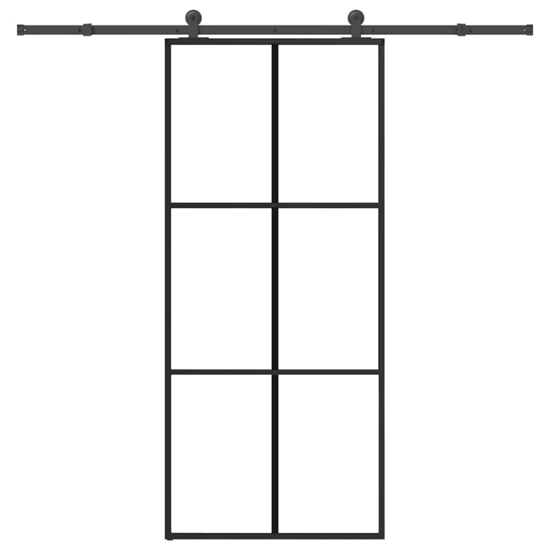 Schiebetür mit Beschlag 90x205 cm ESG-Glas & Aluminium