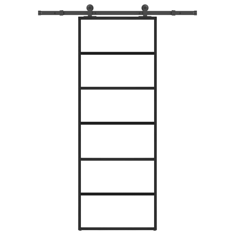 Schiebetür mit Beschlag 76x205 cm ESG-Glas & Aluminium