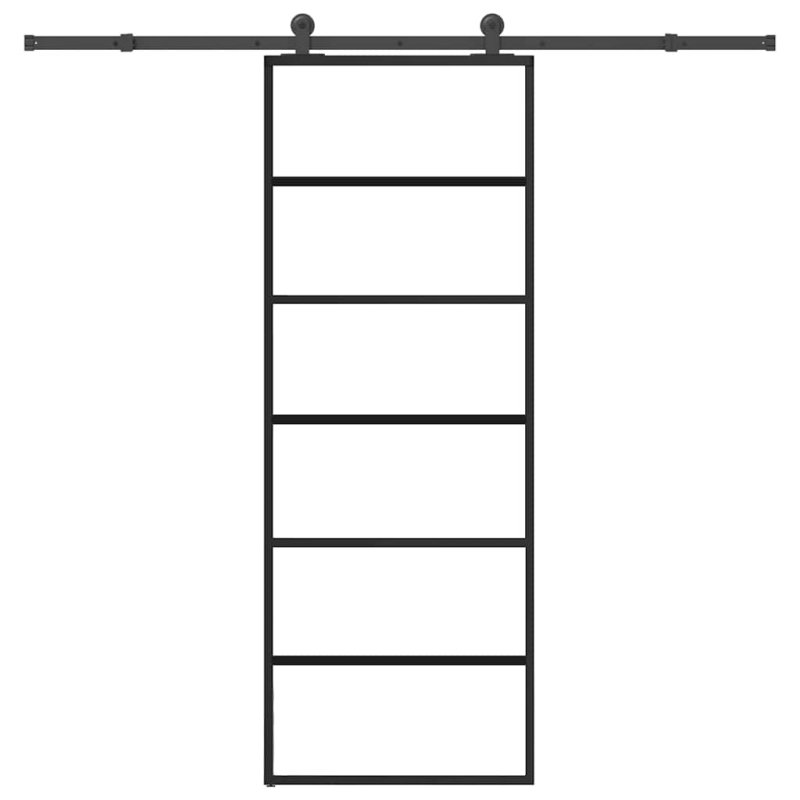 Schiebetür mit Beschlag 76x205 cm ESG-Glas & Aluminium