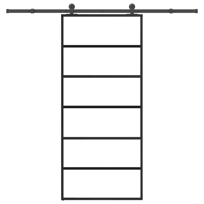 Schiebetür mit Beschlag 90x205 cm ESG-Glas & Aluminium