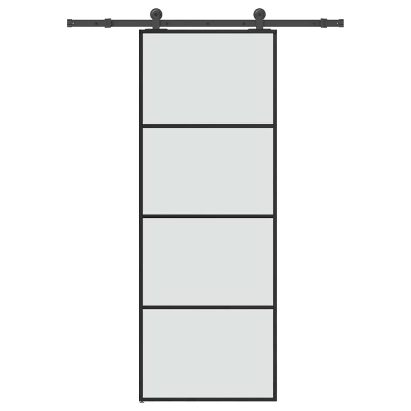 Schiebetür mit Beschlag 76x205 cm ESG-Glas & Aluminium