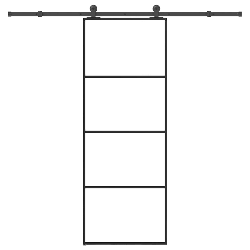 Schiebetür mit Beschlag 76x205 cm ESG-Glas & Aluminium