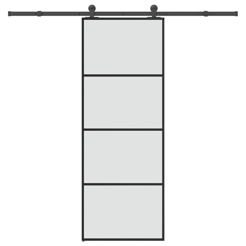 Schiebetür mit Beschlag 76x205 cm ESG-Glas & Aluminium