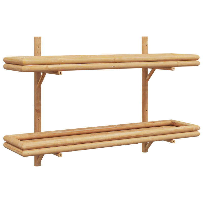 Wandregal 2-stufig 100x26x60 cm Bambus