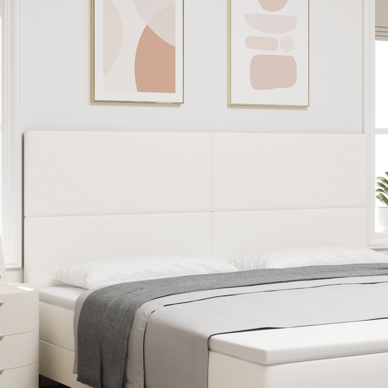 Kopfteil Einfaches Design Creme 200 cm Cord-Stoff
