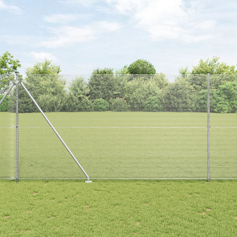 Geschweißter Drahtzaun mit 13 Pfosten 1,5x25 m galvanisierter Stahl