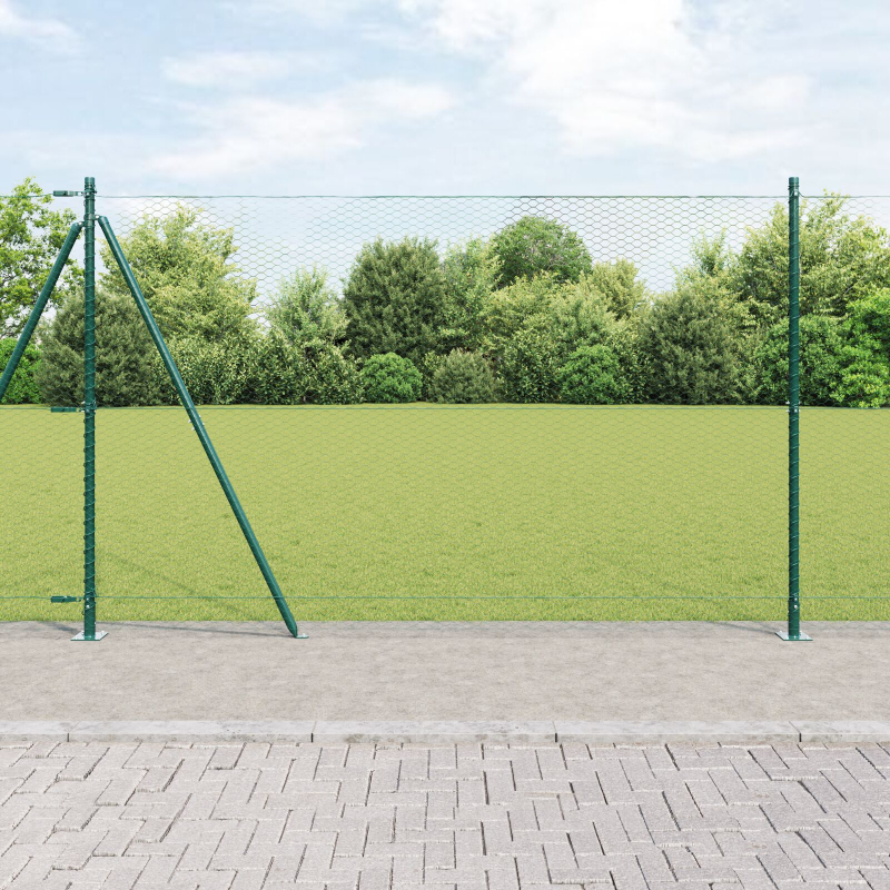 Zaun-Set Set aus 2 Grün Stahl, PVC 25 x 1,5 m Langlebig