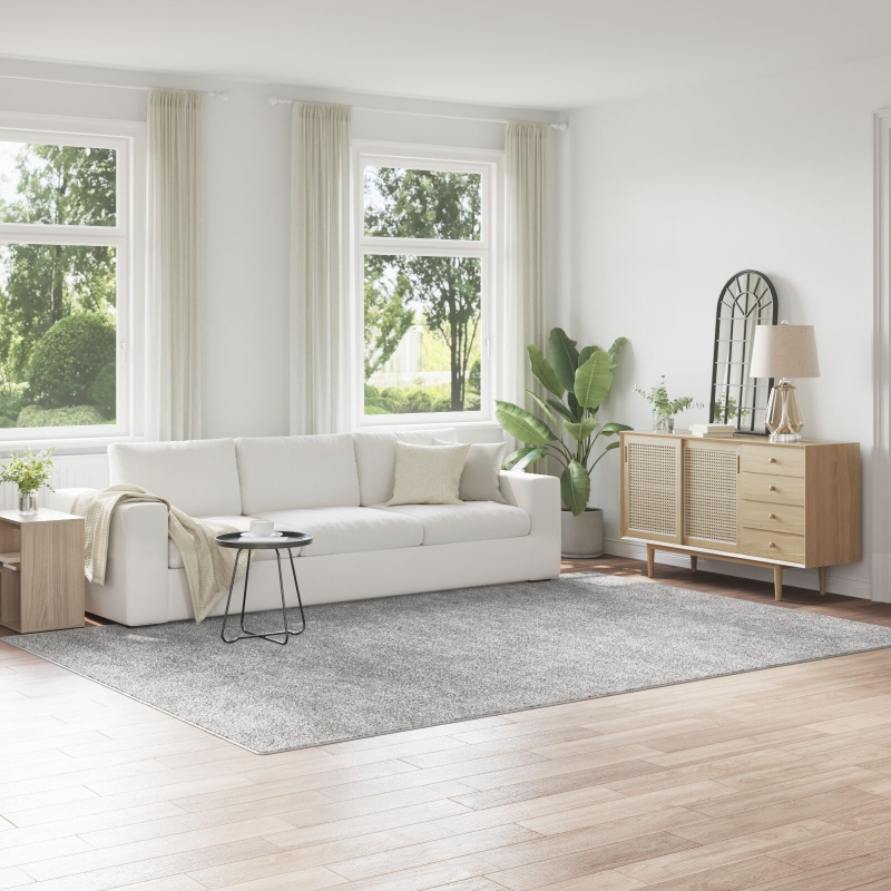 Shaggy Teppich mit Latexrücken Grau 240x340 cm