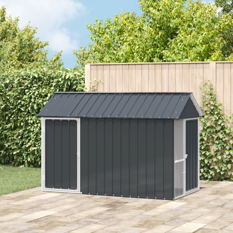 Vogelvoliere Anthrazit 112x215x141 cm Stahl