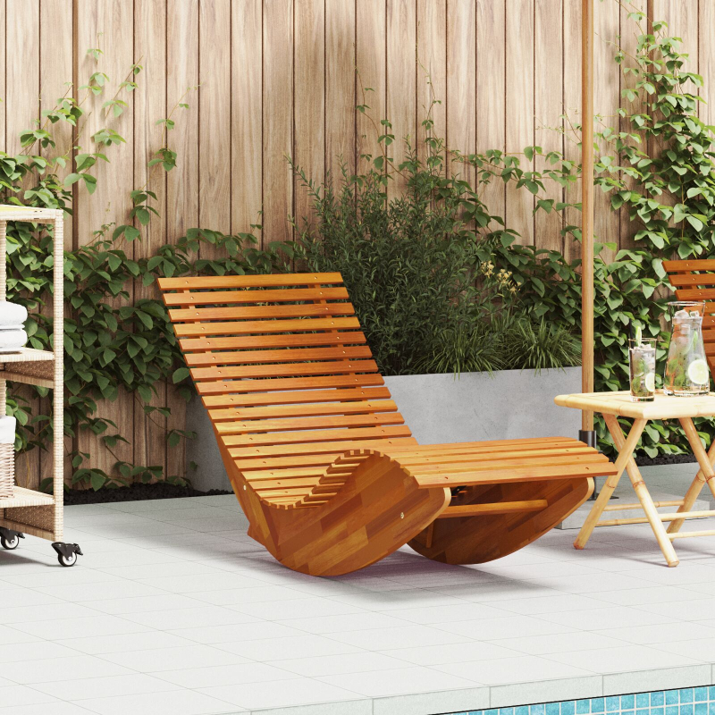 Schaukelsonnenliegen 2 Stück aus Akazienholz