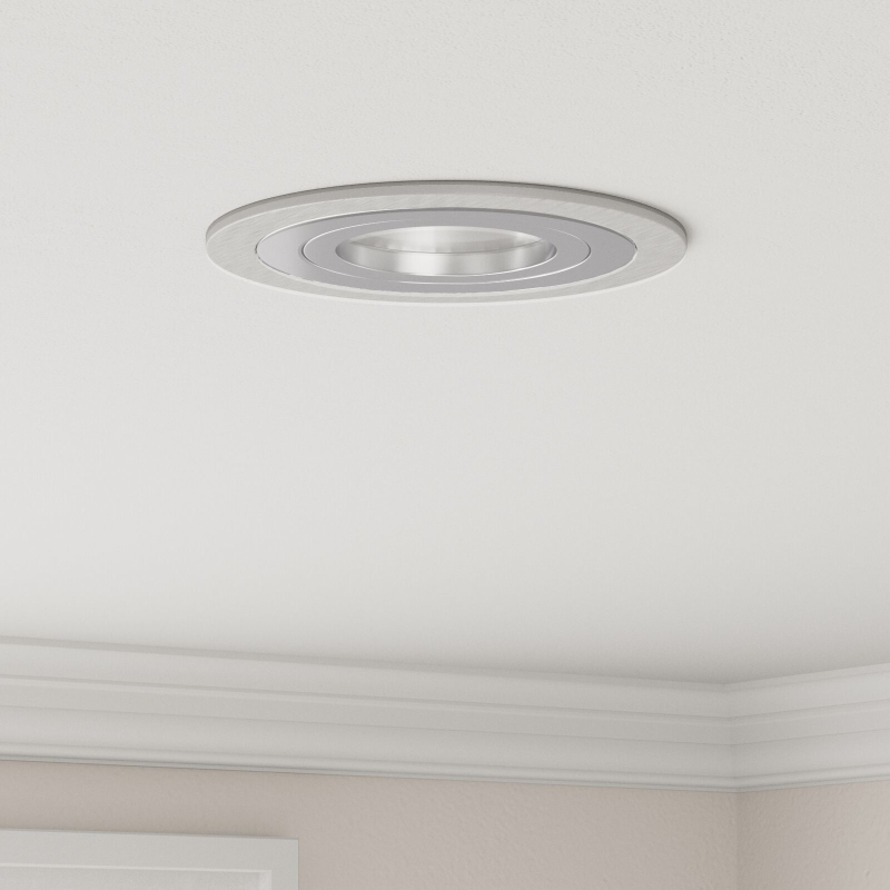 Einbau-Scheinwerfer 6 Stück Rund GU10 Silber Ø91 mm