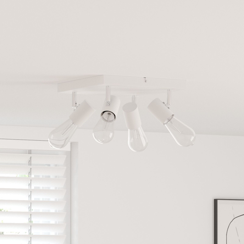 Deckenstrahler 4-Weg verstellbar Weiß E27