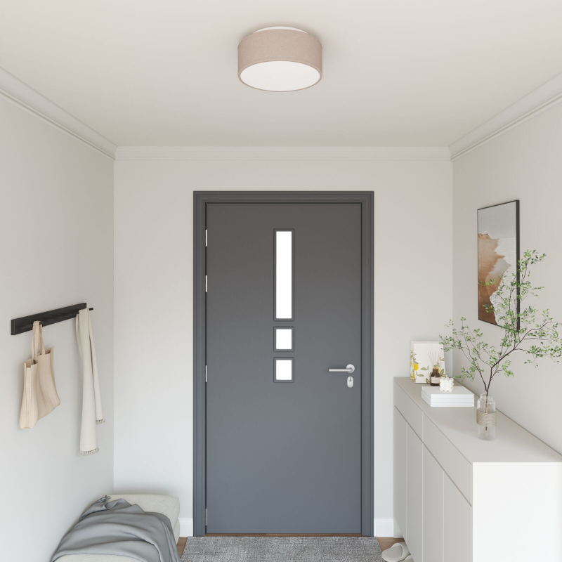 Deckenleuchten Flush Mount Taupe 30 cm Stoff E27