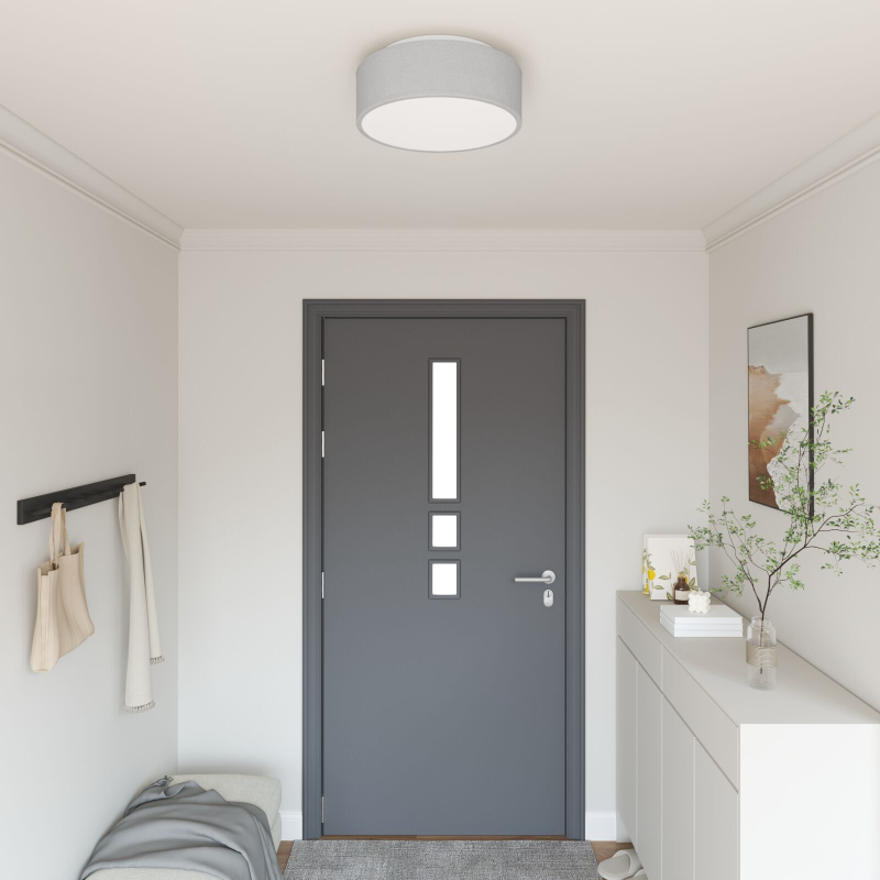 Deckenleuchte Einbau Grau Ø 38 cm Stoff E27