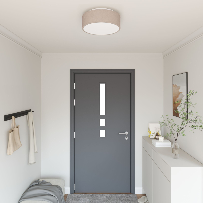 Deckenleuchten Flush Mount Taupe Ø 38 cm Stoff E27