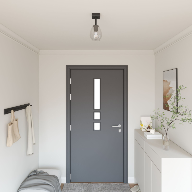 Deckenleuchten mit verstellbarem Glaslampenschirm Anthrazit E27