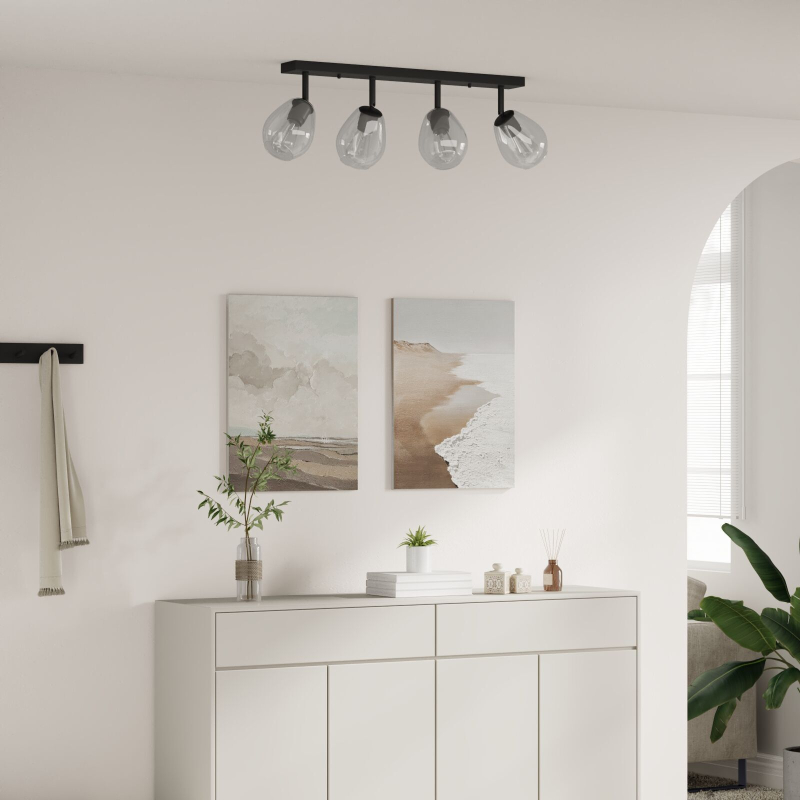 Deckenleuchte mit verstellbarem Glasschirm Anthrazit E27