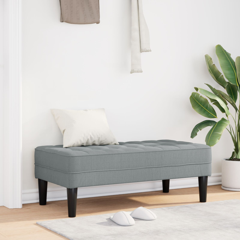 Bank Hellgrau 113x57x39 cm Stoff