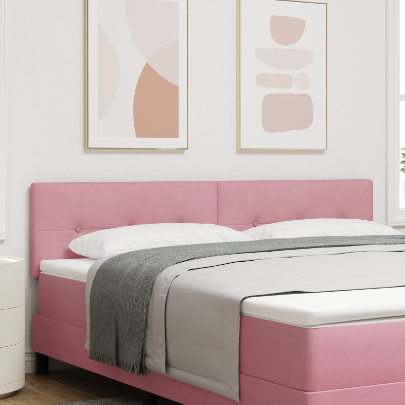 Kopfteil mit Knopfheftung in Rosa 180 cm Samt