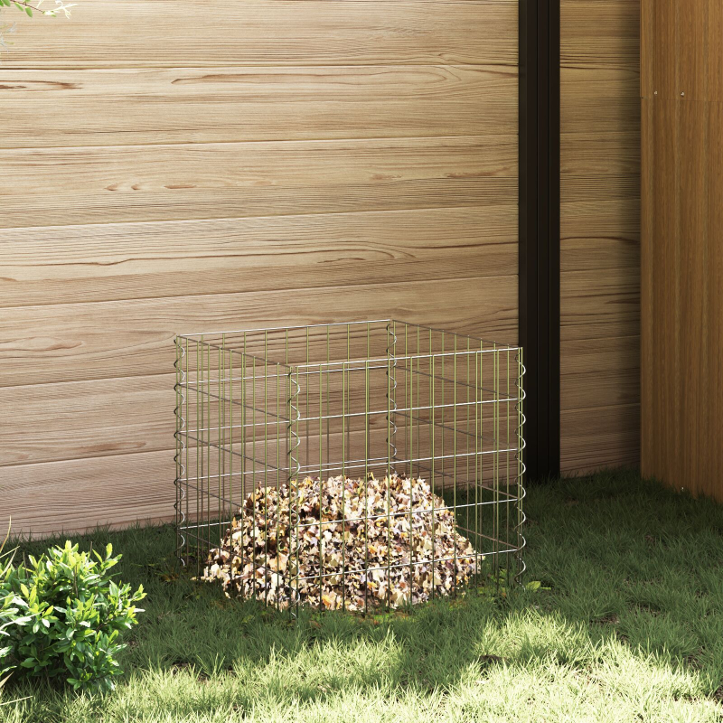 Gartenkomposter 50x50x50 cm aus verzinktem Stahl Quadrat