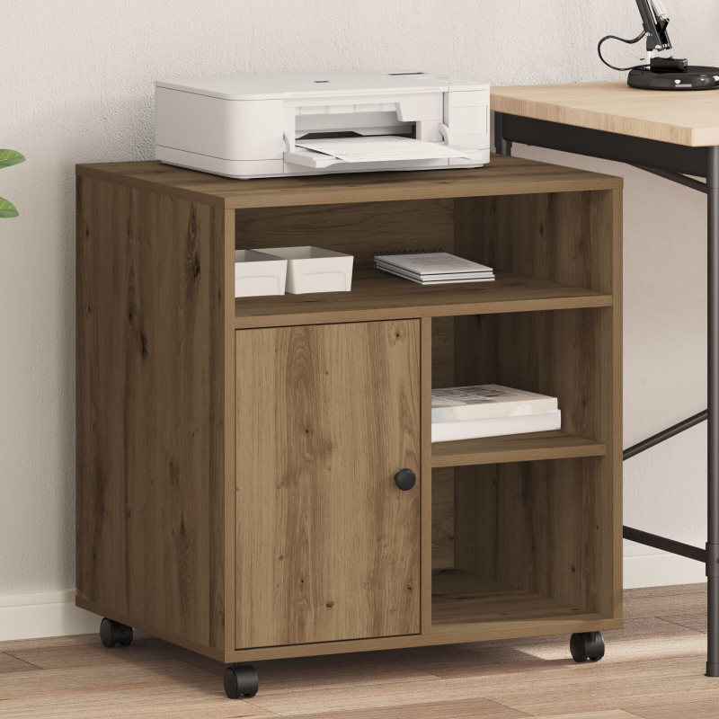 Druckerstand mit Rädern Artisan Eiche 60x50x67 cm