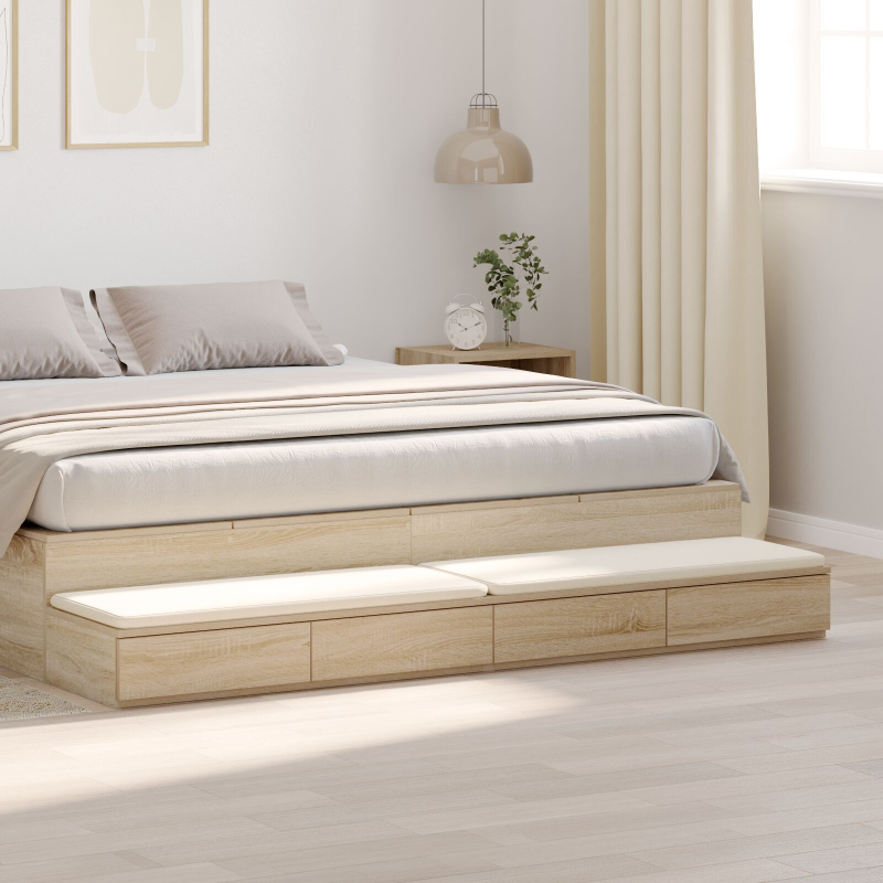 Bett mit Schubladen Sonoma Eiche 180x36,5x16,5 cm aus Holzwerkstoff