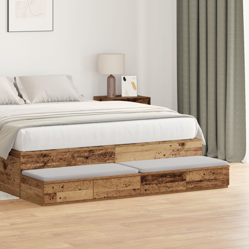 Bettauflagen Alte Holz 135x36,5x16,5 cm Engineered Wood