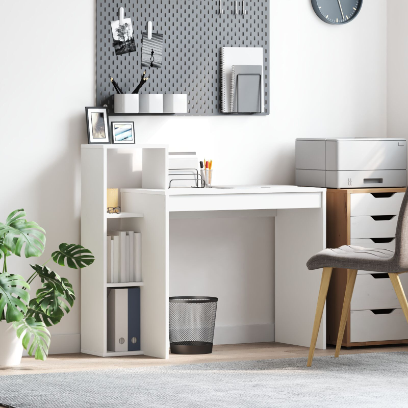 Computertisch Weiß Holzwerkstoff Kompakt Stauraum Computertisch