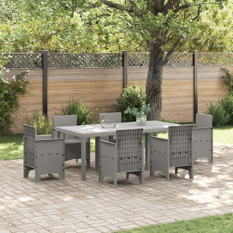 Gartentisch Hellgrau 200x100x73 cm Poly Rattan